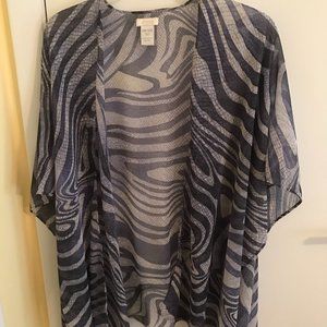 CHICO'S blue and cream swirl ruana. One size